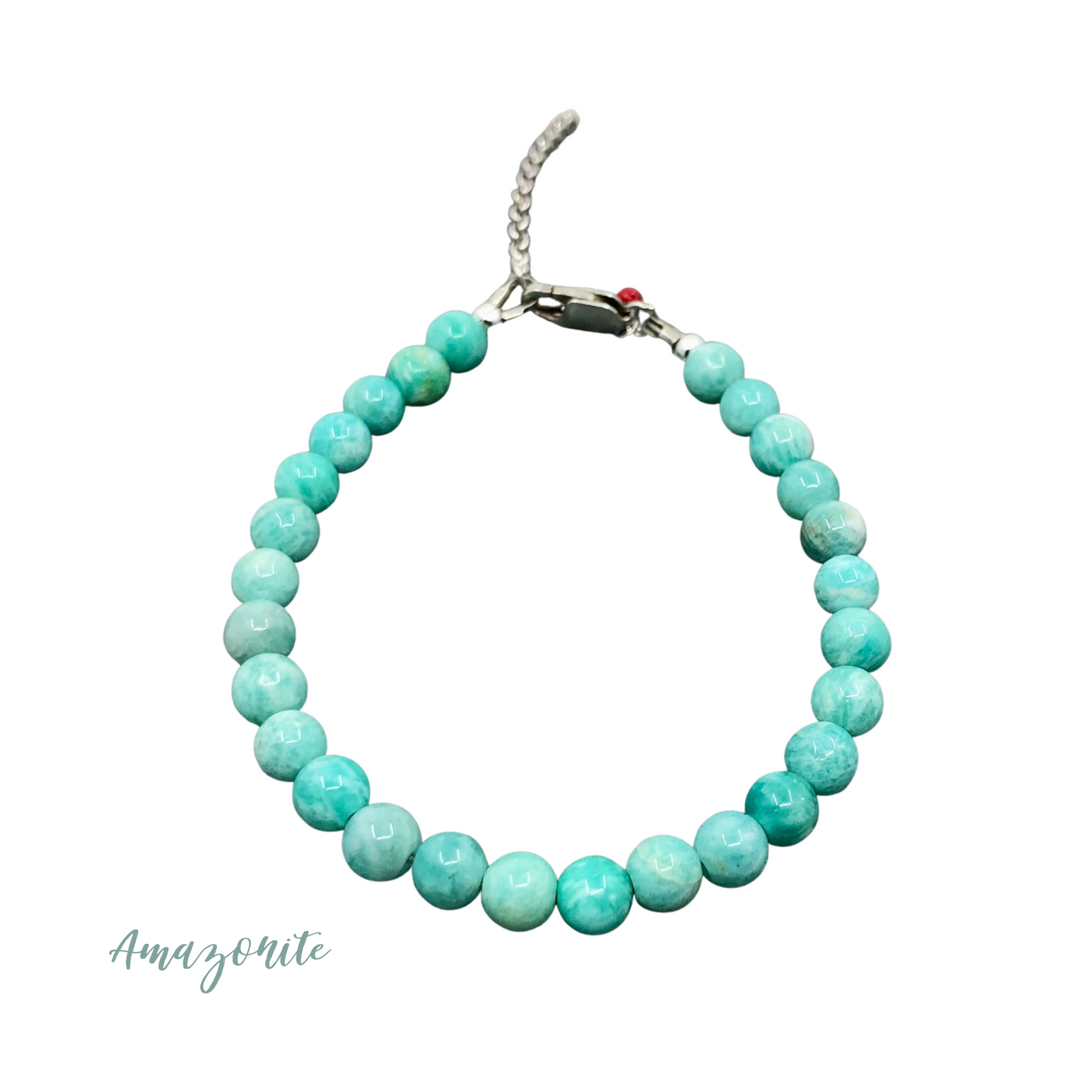 6mm Handcrafted Gemstone Beaded Bracelets with Sterling Silver Clasp