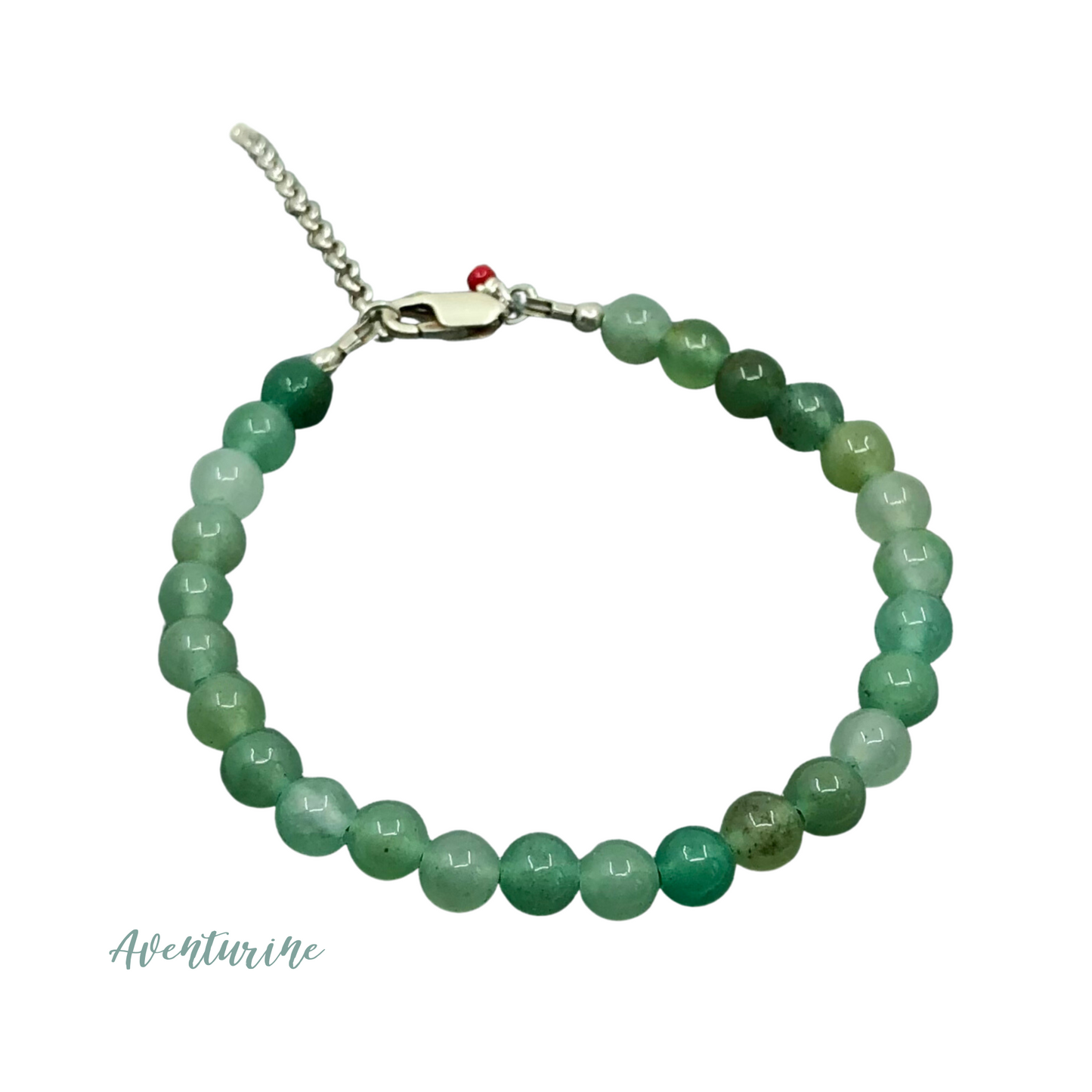 6mm Handcrafted Gemstone Beaded Bracelets with Sterling Silver Clasp