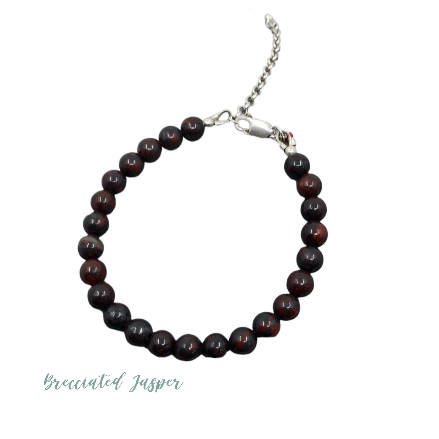 6mm Handcrafted Gemstone Beaded Bracelets with Sterling Silver Clasp