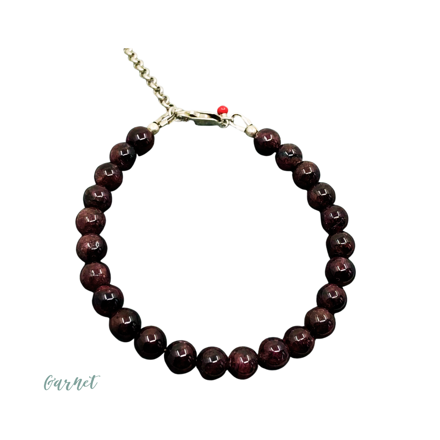 6mm Handcrafted Gemstone Beaded Bracelets with Sterling Silver Clasp