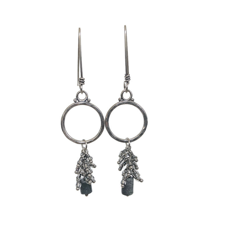 Hoop Earrings With dainty Beaded Drop