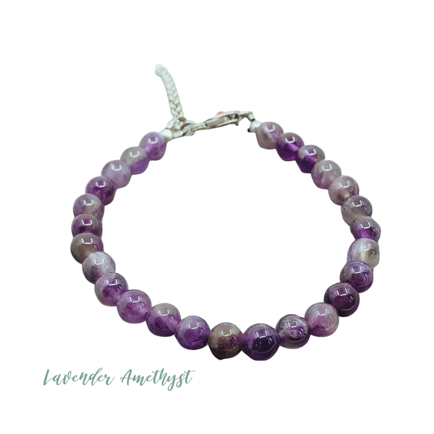 6mm Handcrafted Gemstone Beaded Bracelets with Sterling Silver Clasp