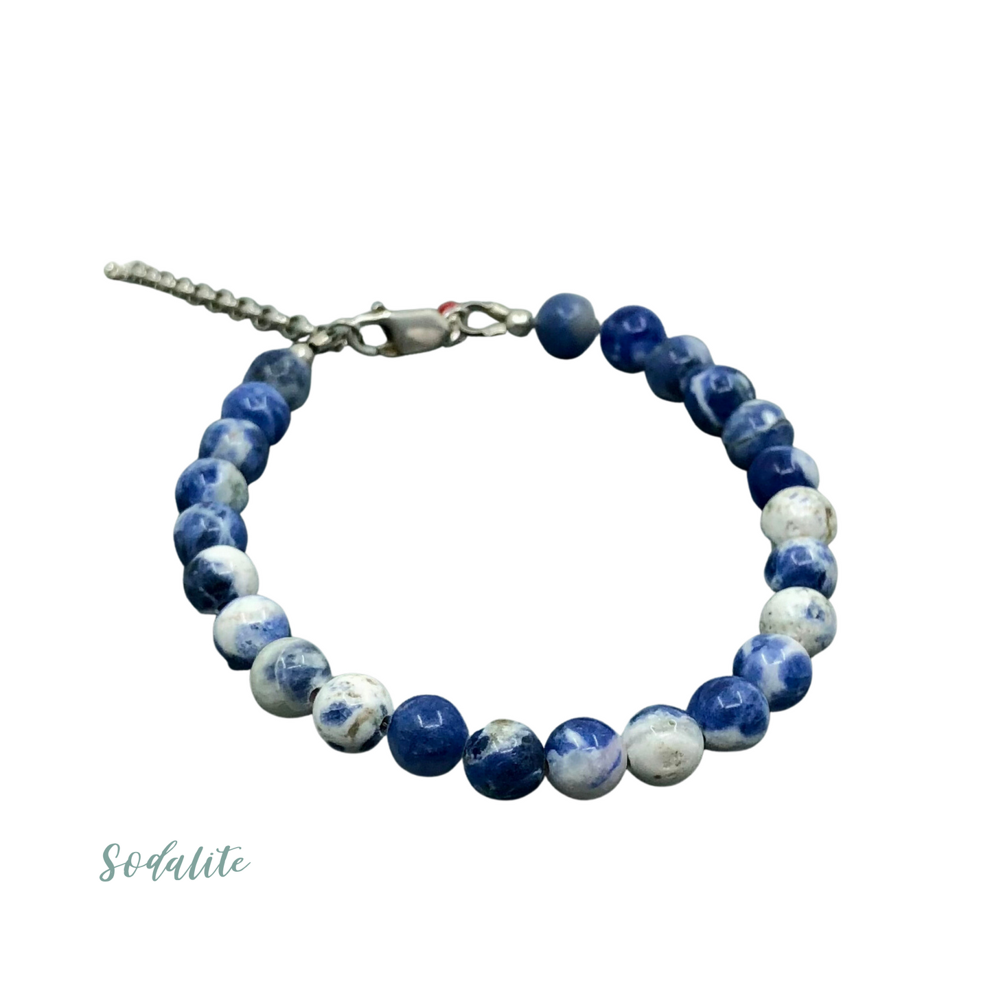 6mm Handcrafted Gemstone Beaded Bracelets with Sterling Silver Clasp