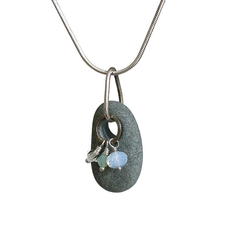 Sterling Silver & Nova Scotia Beach Stone Pendant (12)