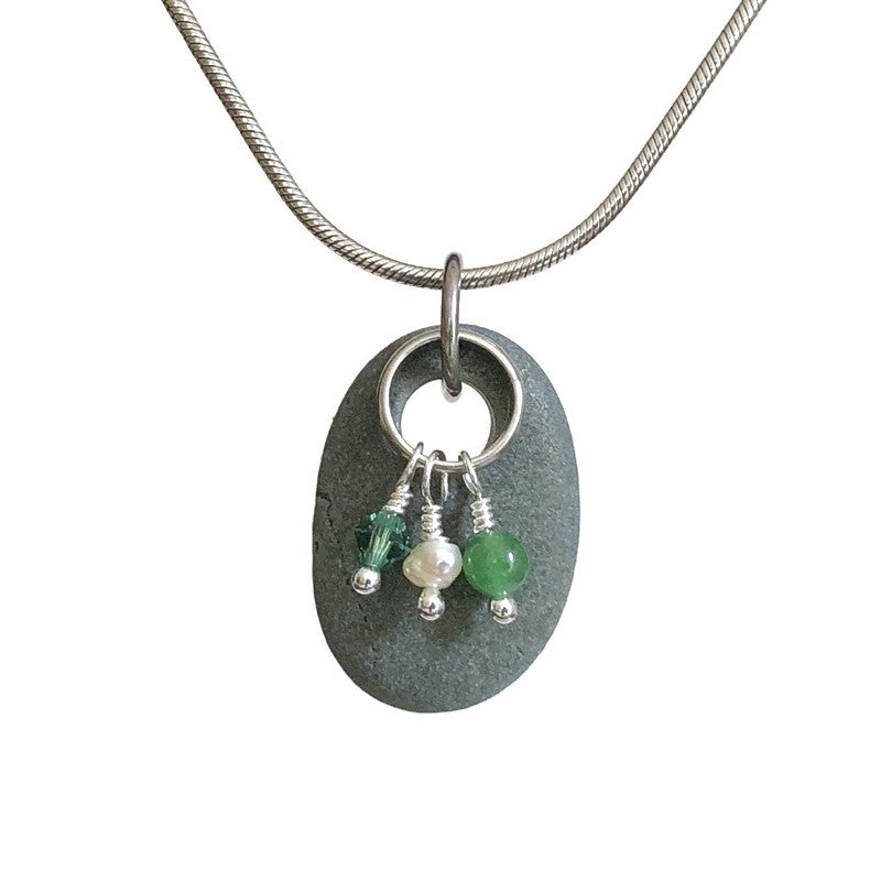 Sterling Silver & Nova Scotia Beach Stone Pendant (14)