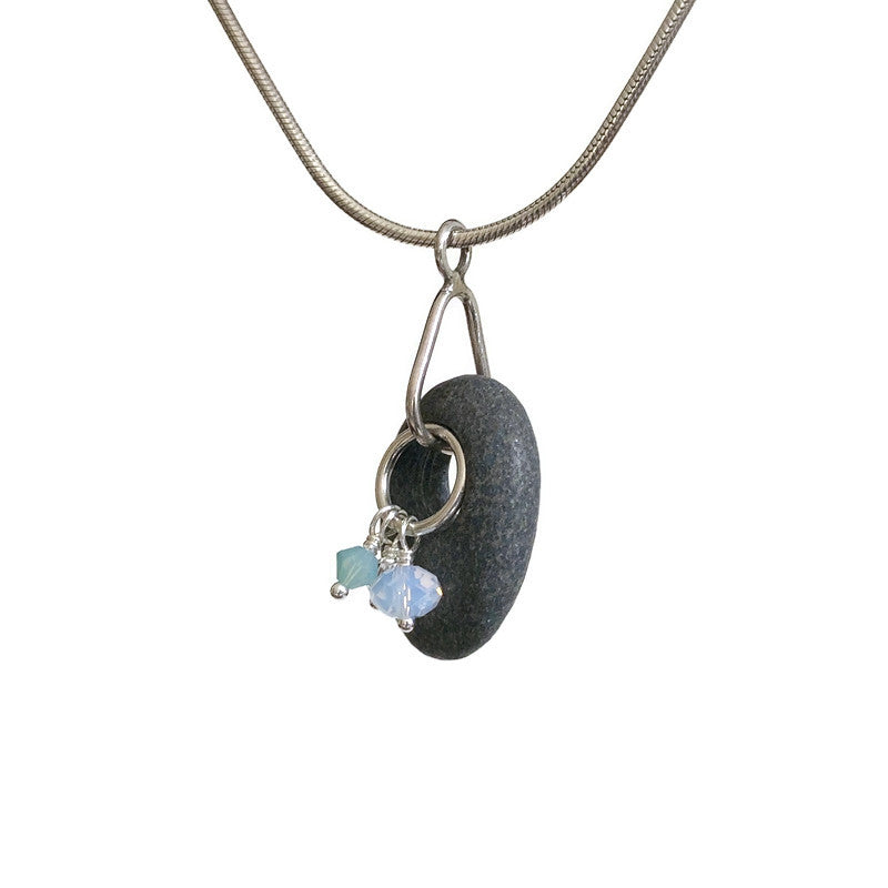Sterling Silver & Nova Scotia Beach Stone Pendant (15)