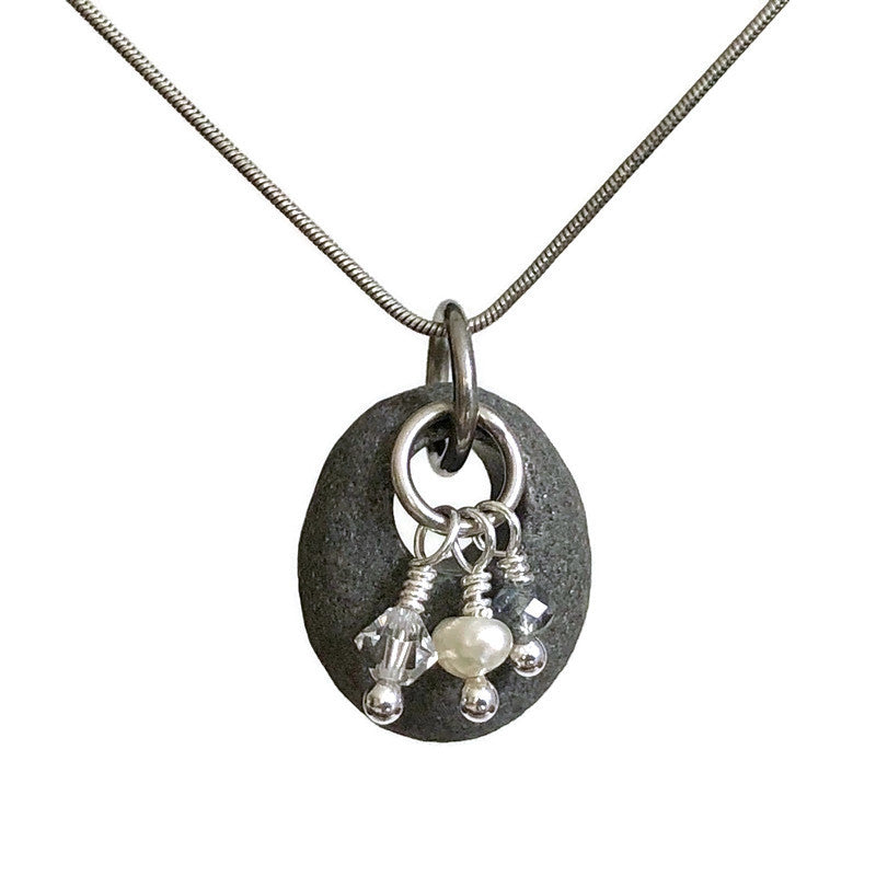 Sterling Silver & Nova Scotia Beach Stone Pendant (2)