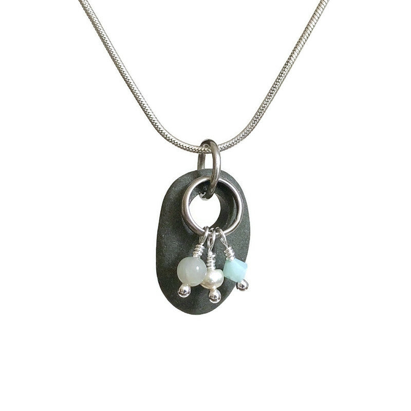 Sterling Silver & Nova Scotia Beach Stone Pendant (8)