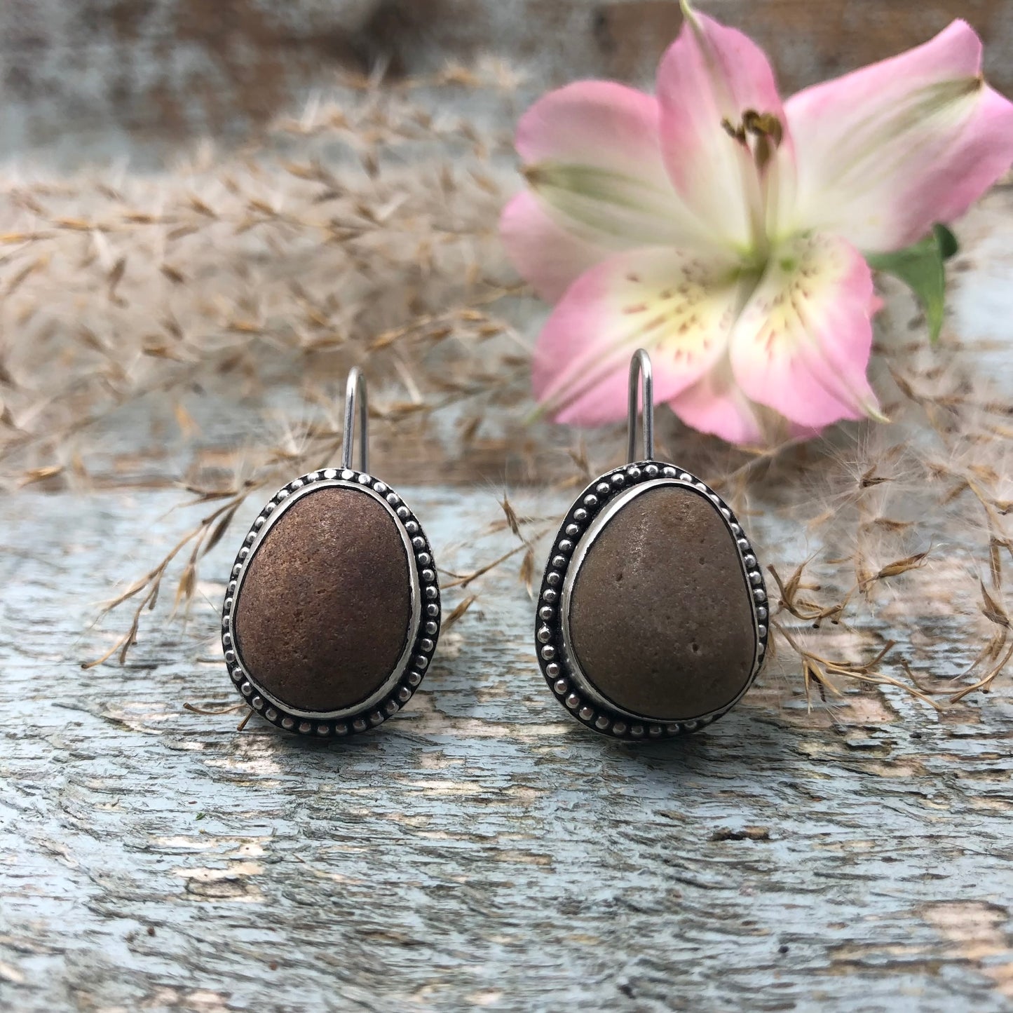 Beach Stone Drop Earrings