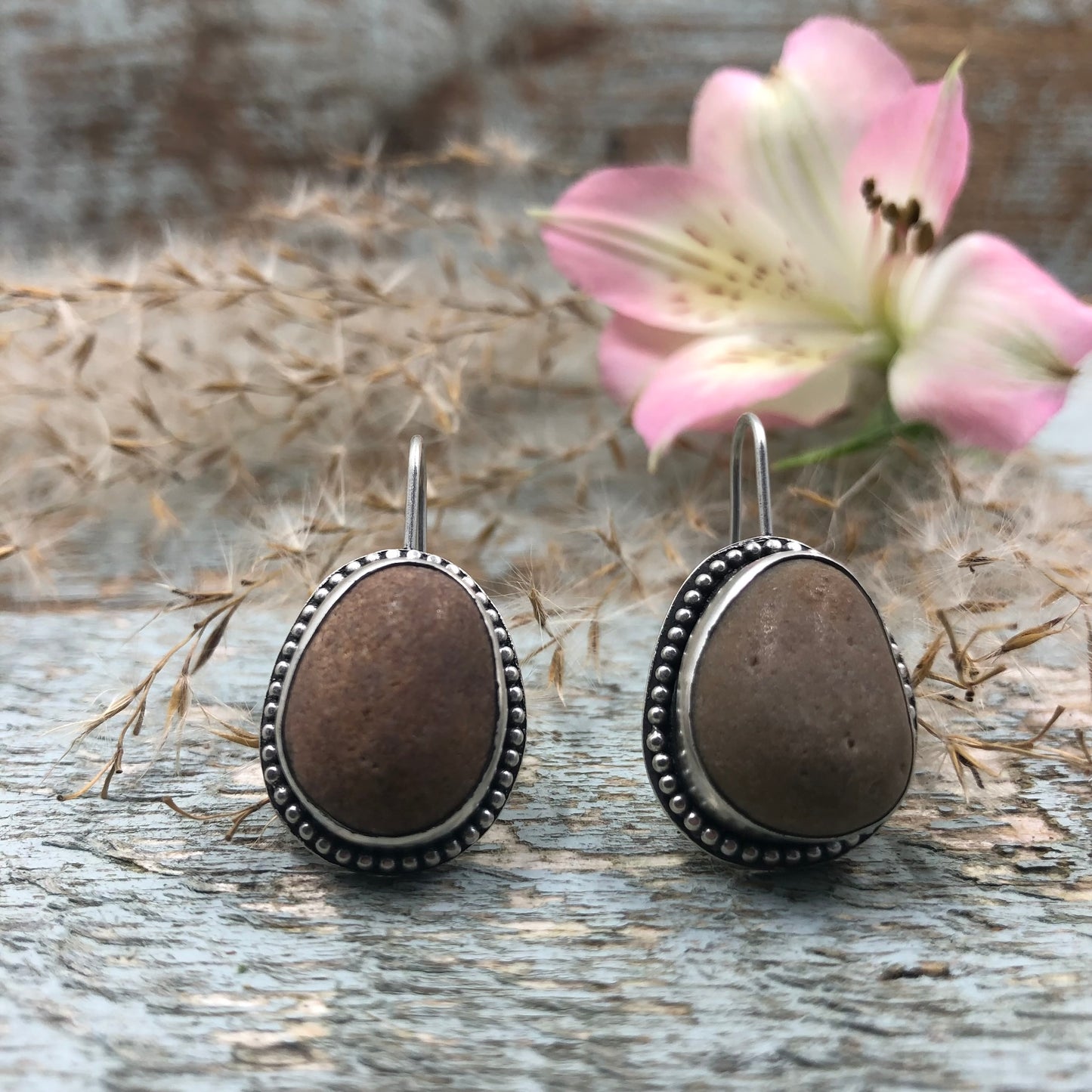 Beach Stone Drop Earrings