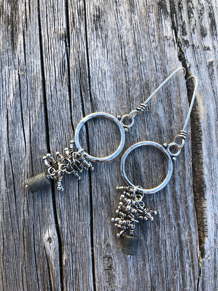 Hoop Earrings With dainty Beaded Drop