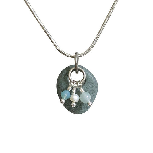 Sterling Silver & Nova Scotia Beach Stone Pendant (5)