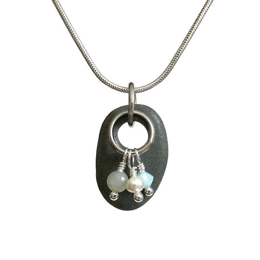 Sterling Silver & Nova Scotia Beach Stone Pendant (8)